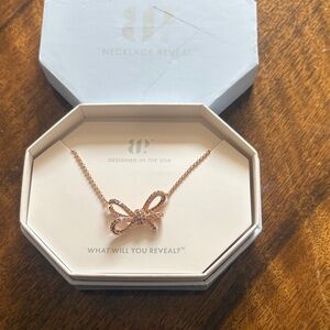 Necklace Reveal Rose Gold Bow Pendant Necklace
